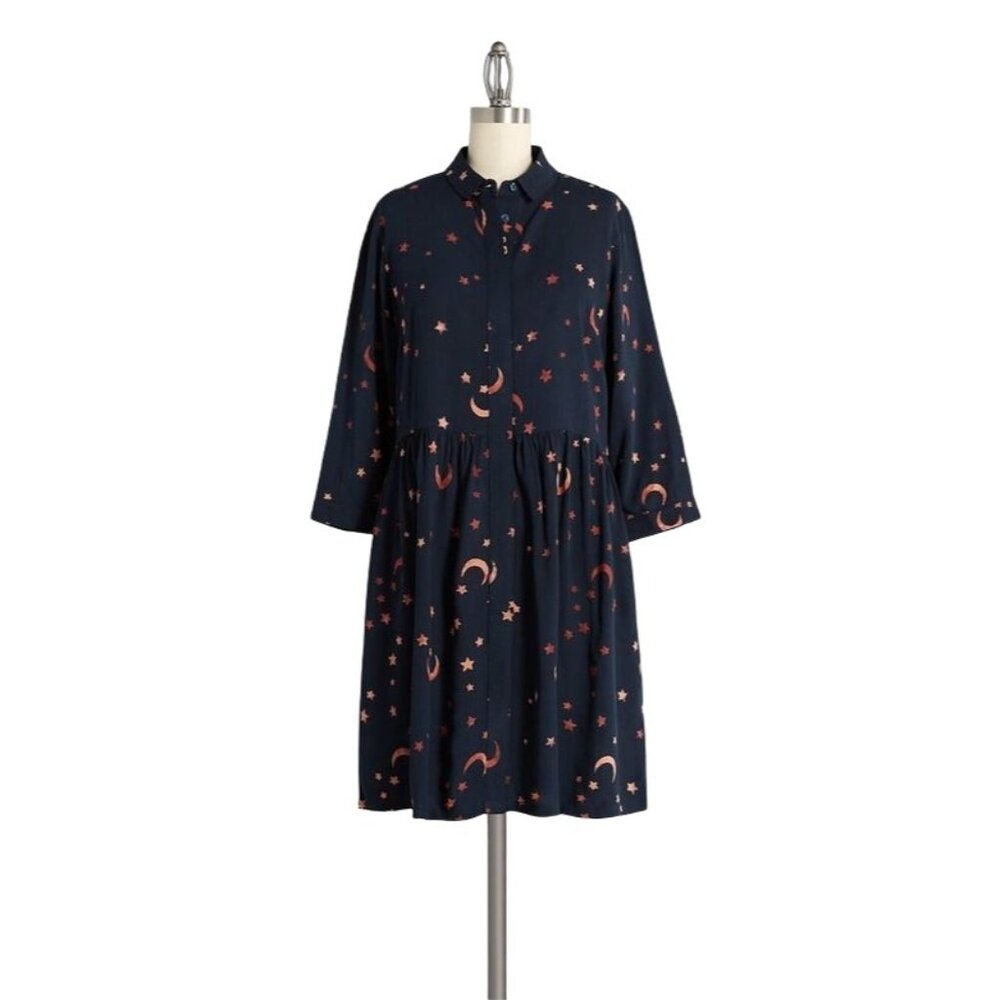 Sugarhill Brighton Mystic Nights Babydoll Shirt Dress Sz 8